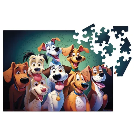 Drewniane Puzzle Milliwood Dream Team - Buddy Dogs, 50 elementów