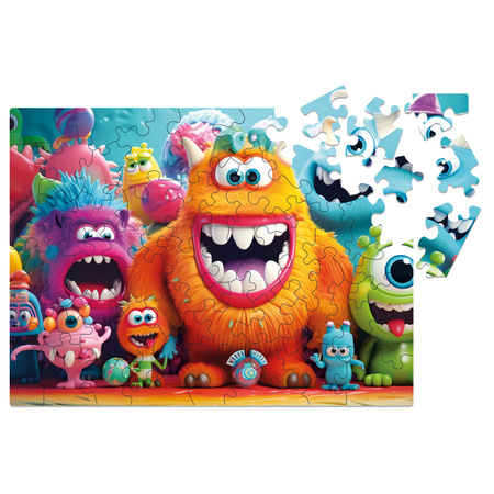 Drewniane puzzle MilliWOOD Dream Team - Shaggy Monsters, 50 elementów