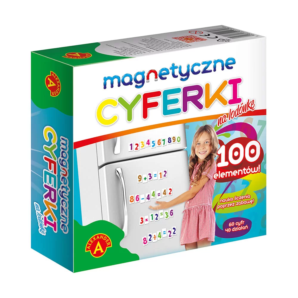 Alexander Magnetyczne Cyferki na Lodówkę - zestaw 60 cyfr, 40 działań