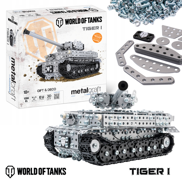 Metalcraft World of Tanks - Czołg Tiger I, metalowy model do składania