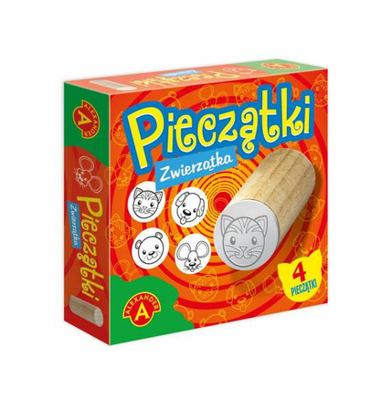 Pieczątki Zwierzątka Mikro - zestaw edukacyjny z poduszką do odbijania