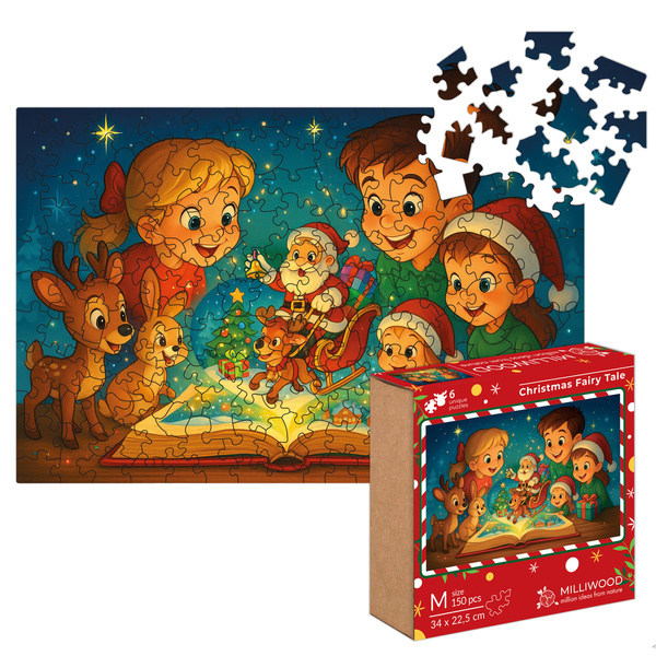 Puzzle drewniane Christmas - Świąteczna Baśń (150 el.) - Milliwood |