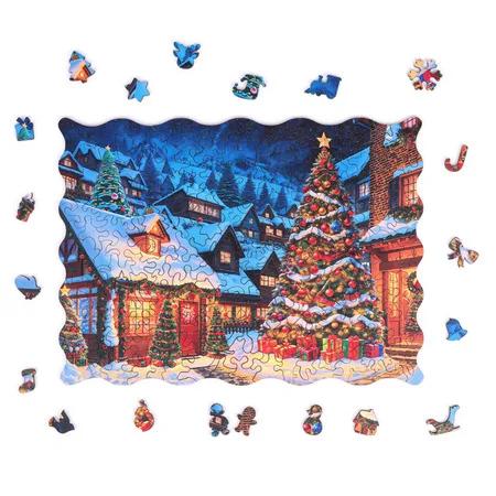 Puzzle drewniane Christmas - Świąteczna wioska (200 el) -