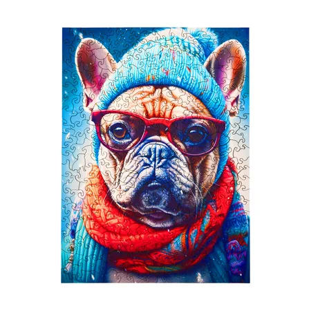 Puzzle drewniane - Cold is cool - Buldog Gustaw - Alexander