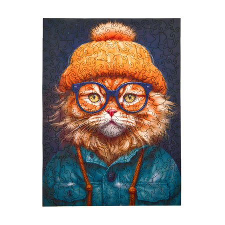 Puzzle drewniane Cold is cool - Kot Giovanny, 316 el.