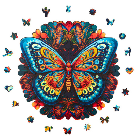 Puzzle drewniane Peace & Harmony - Motyl, mandala 206 el. (MilliWOOD)