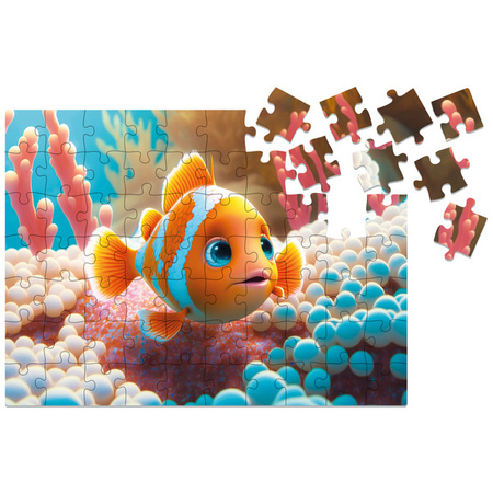 Puzzle drewniane Yippee Cutie - Rybka (błazenek) - MilliWOOD - 70 el.