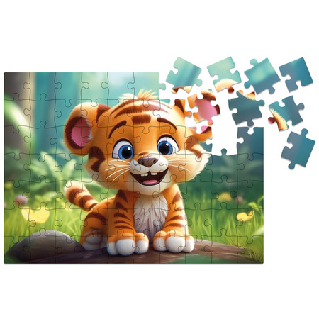 Puzzle drewniane Yippee Cutie - Tygrysek, 70 elementów