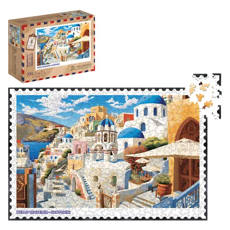 MilliWOOD Hello Traveler - Santorini, Puzzle Drewniane 500 elementów