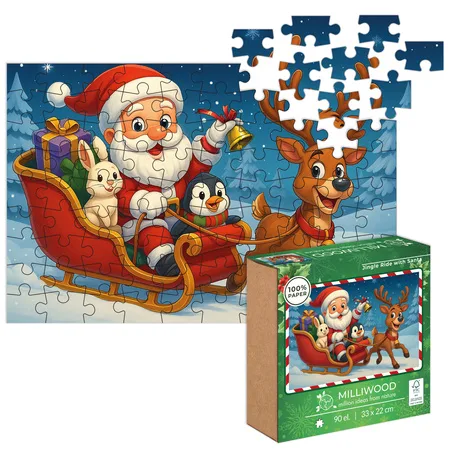 Puzzle klasyczne Christmas - Jingle Ride with Santa (90 el.)