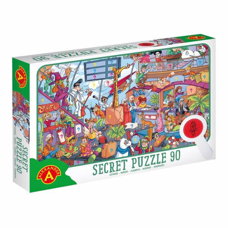 Puzzle obserwacyjne z lupą - Lotnisko, 90 elementów, Alexander