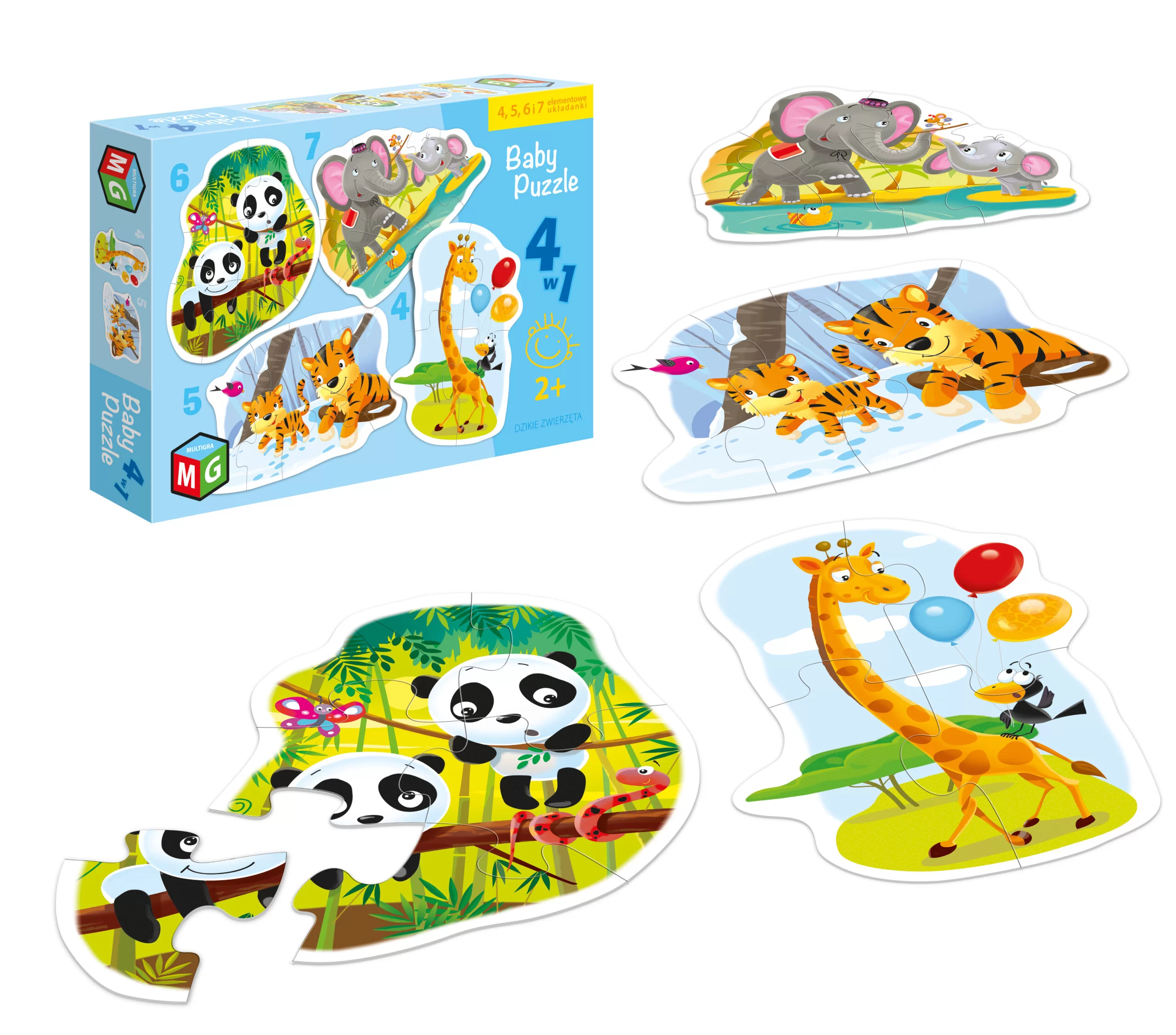 Baby Puzzle Dzikie Zwierzątka - Multigra