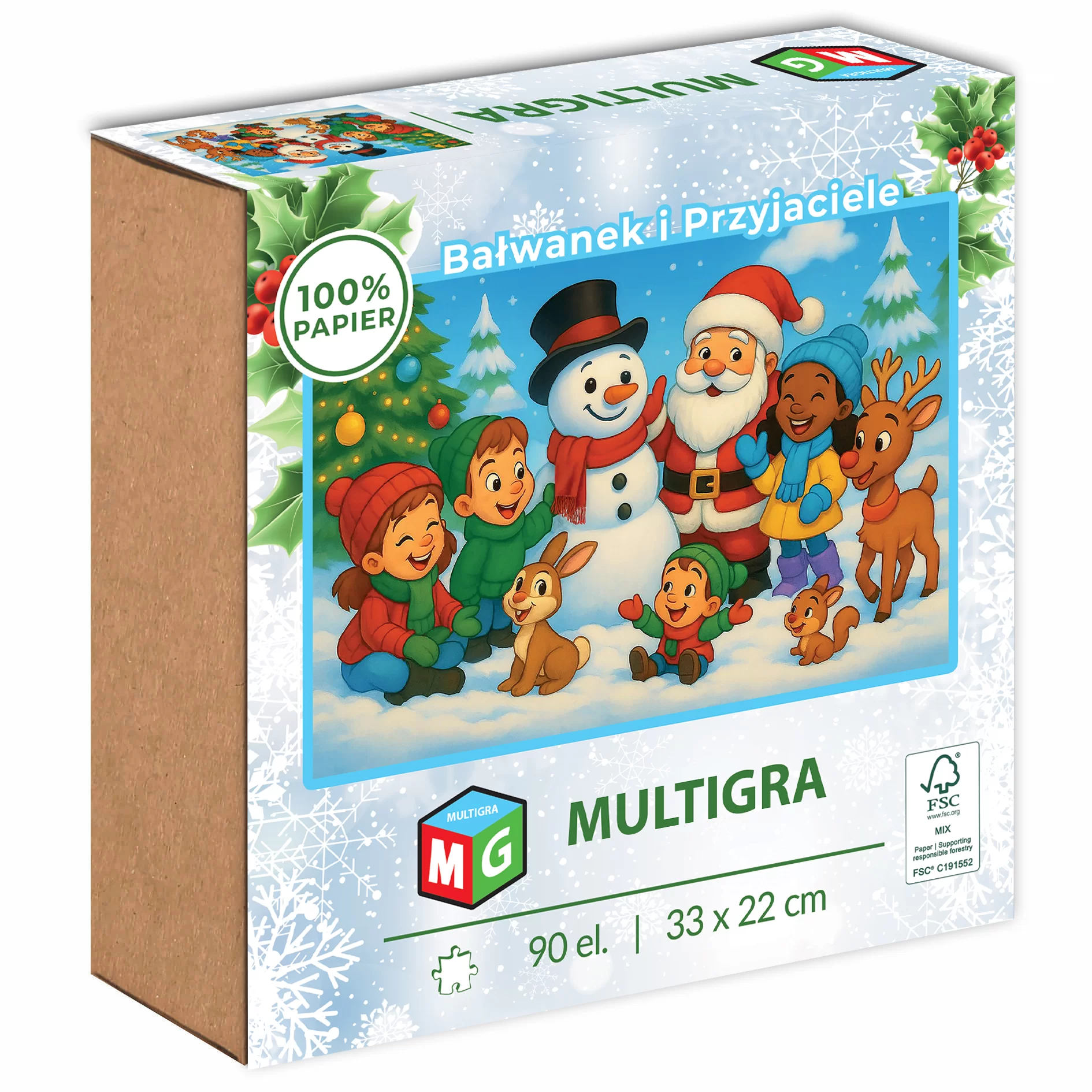 Bałwanek i Przyjaciele - Puzzle 90 elementów, Multigra