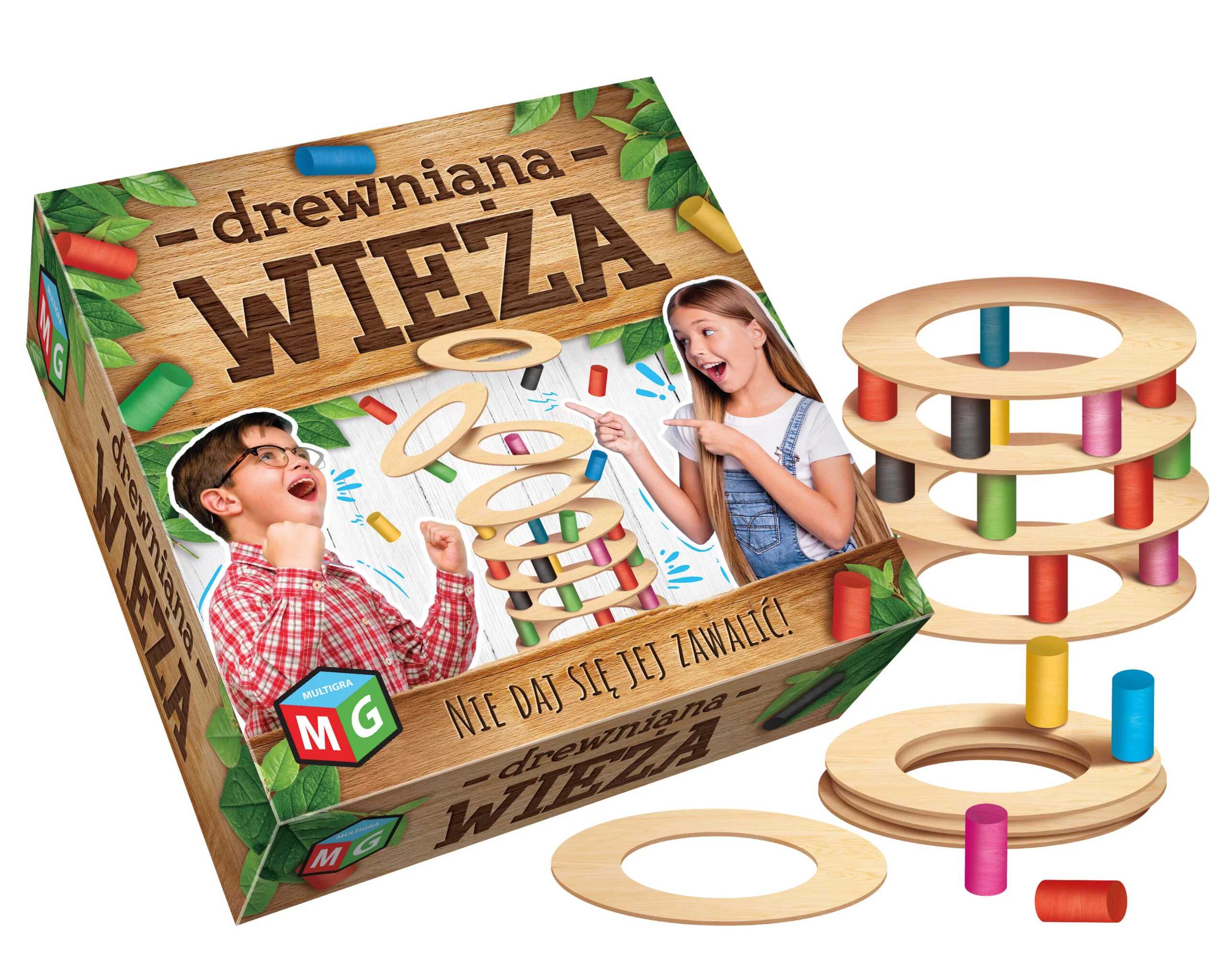 Drewniana wieża Multigra - zestaw zręcznościowy dla całej rodziny