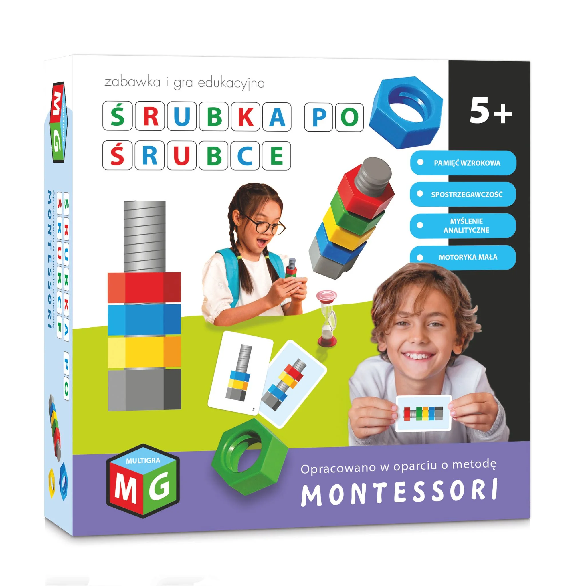 Śrubka po śrubce - gra Montessori z nakrętkami (Multigra)