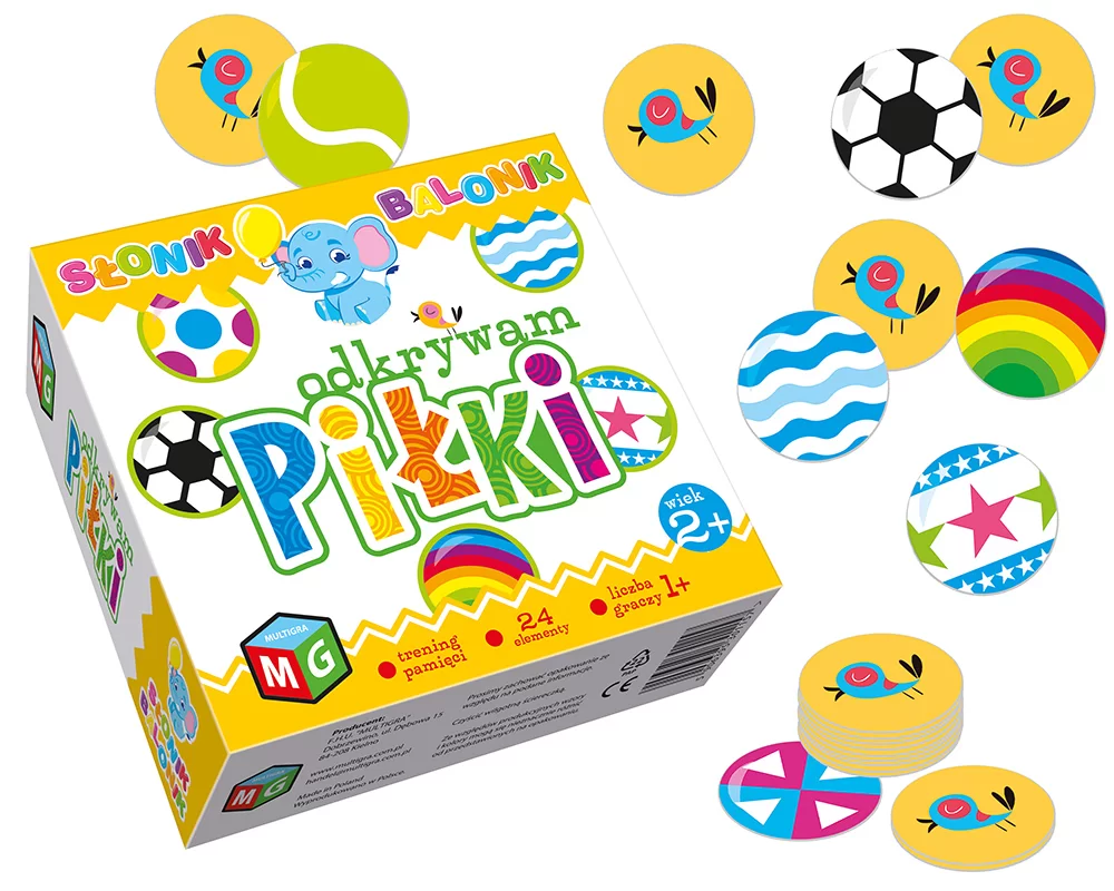 Odkrywam piłki - gra edukacyjna Multigra, 25 elementów