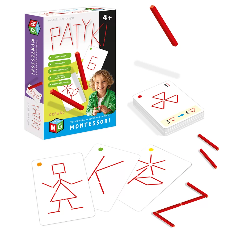 Patyki Montessori - układanka edukacyjna Multigra