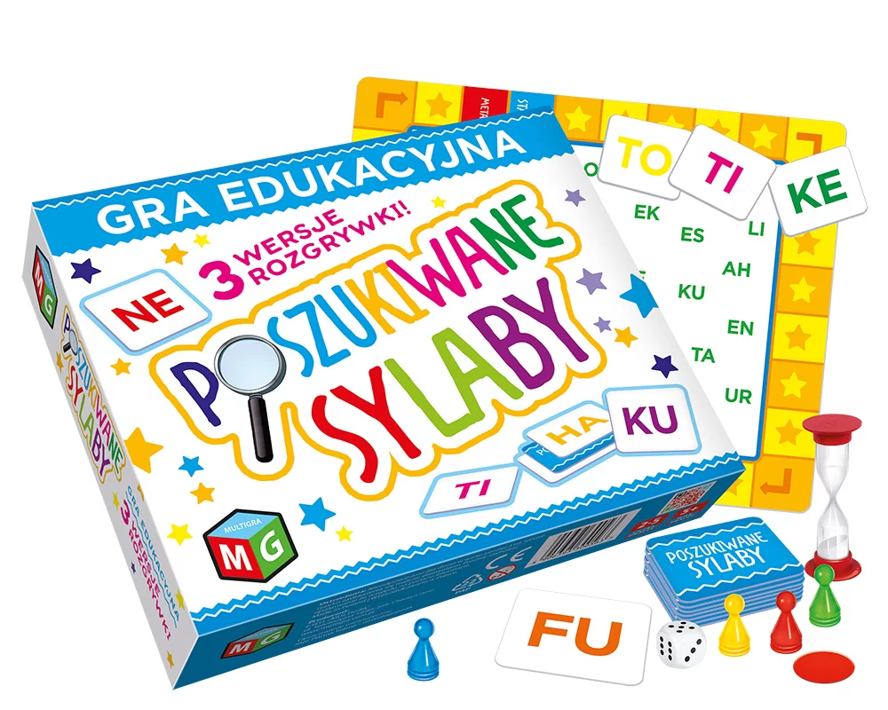 Poszukiwane sylaby - Multigra, gra edukacyjna rozwijająca czytanie liter