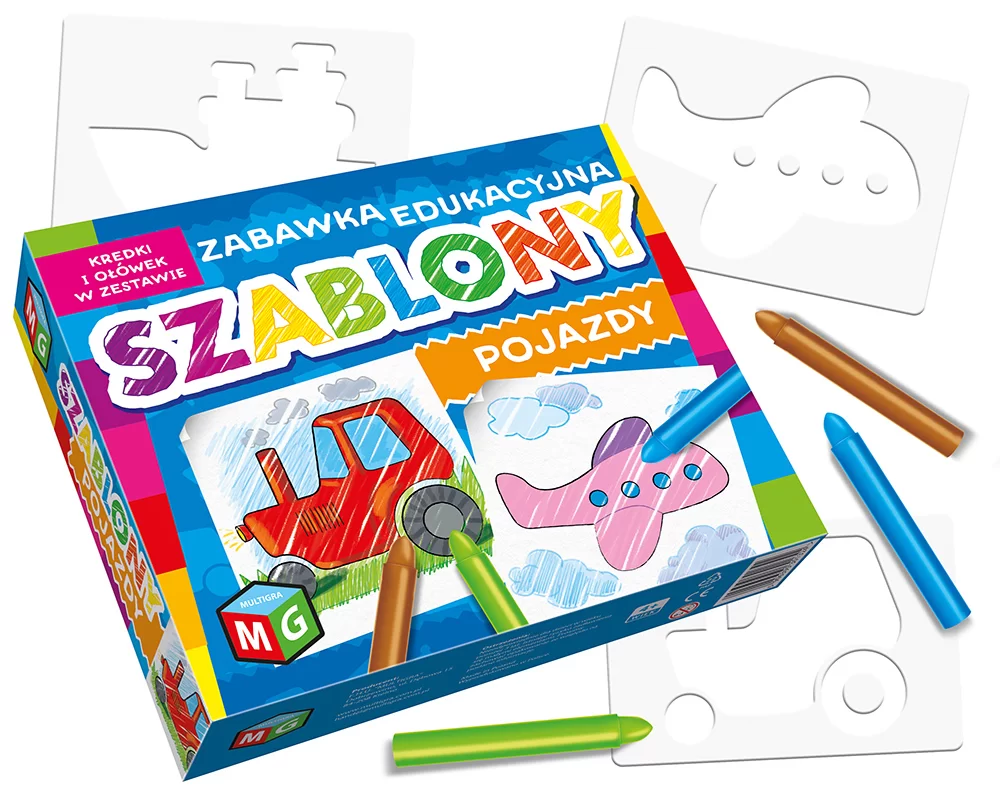 Multigra Szablony pojazdy - zestaw konturów do rysowania pojazdów