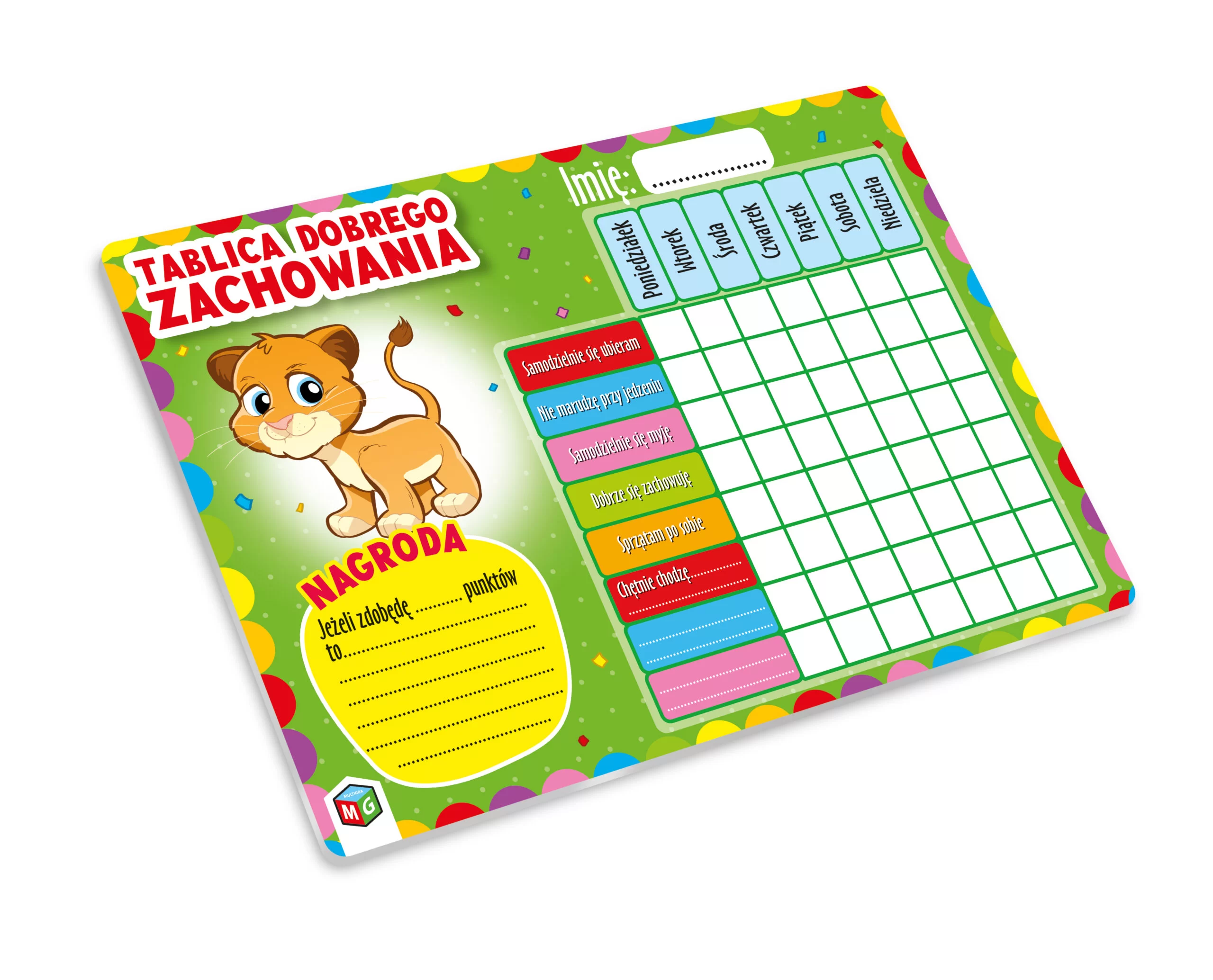 Tablica dobrego zachowania Multigra - plansza do nauki zasad i punktów