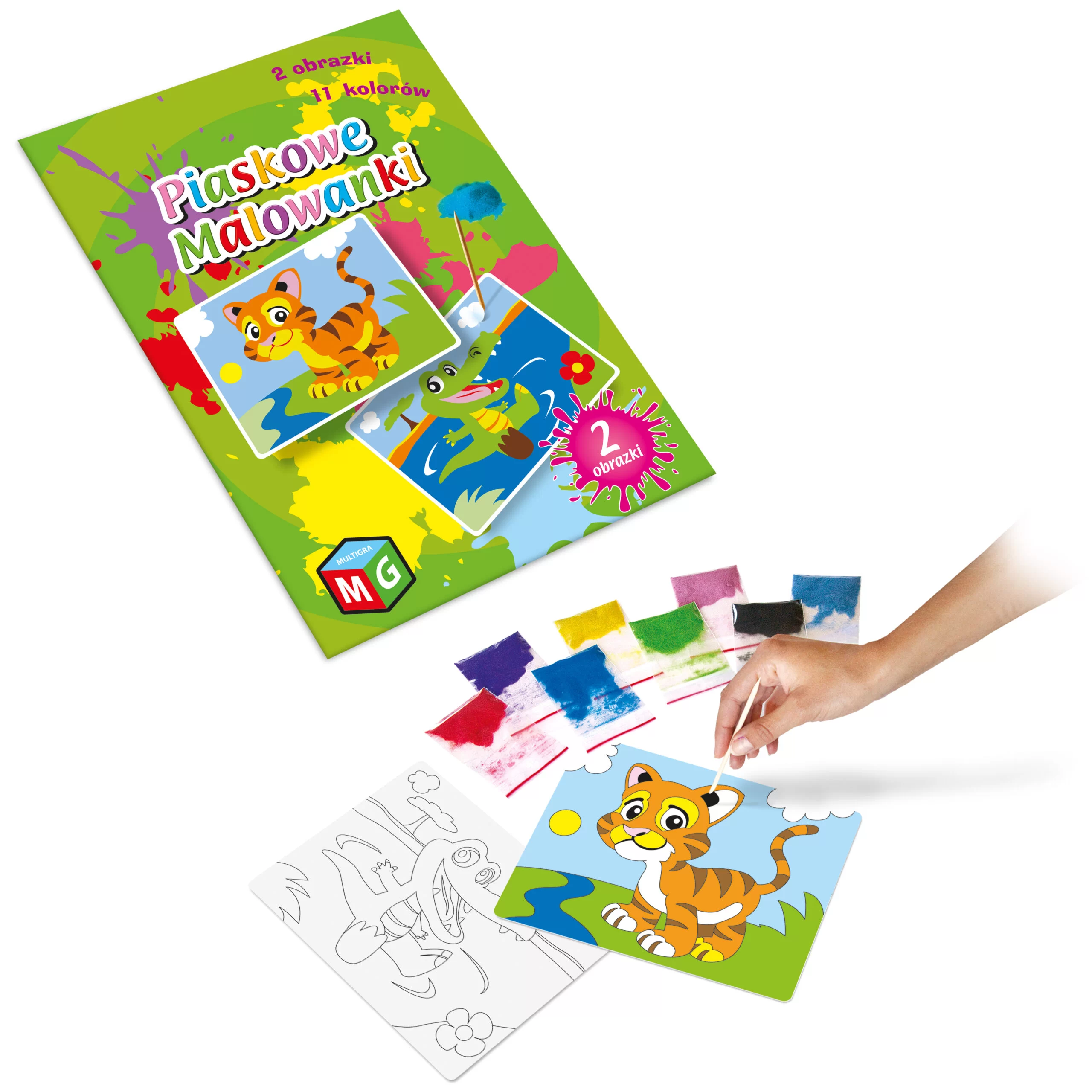 Tygrys i krokodyl - zestaw do rysowania w piasku Multigra