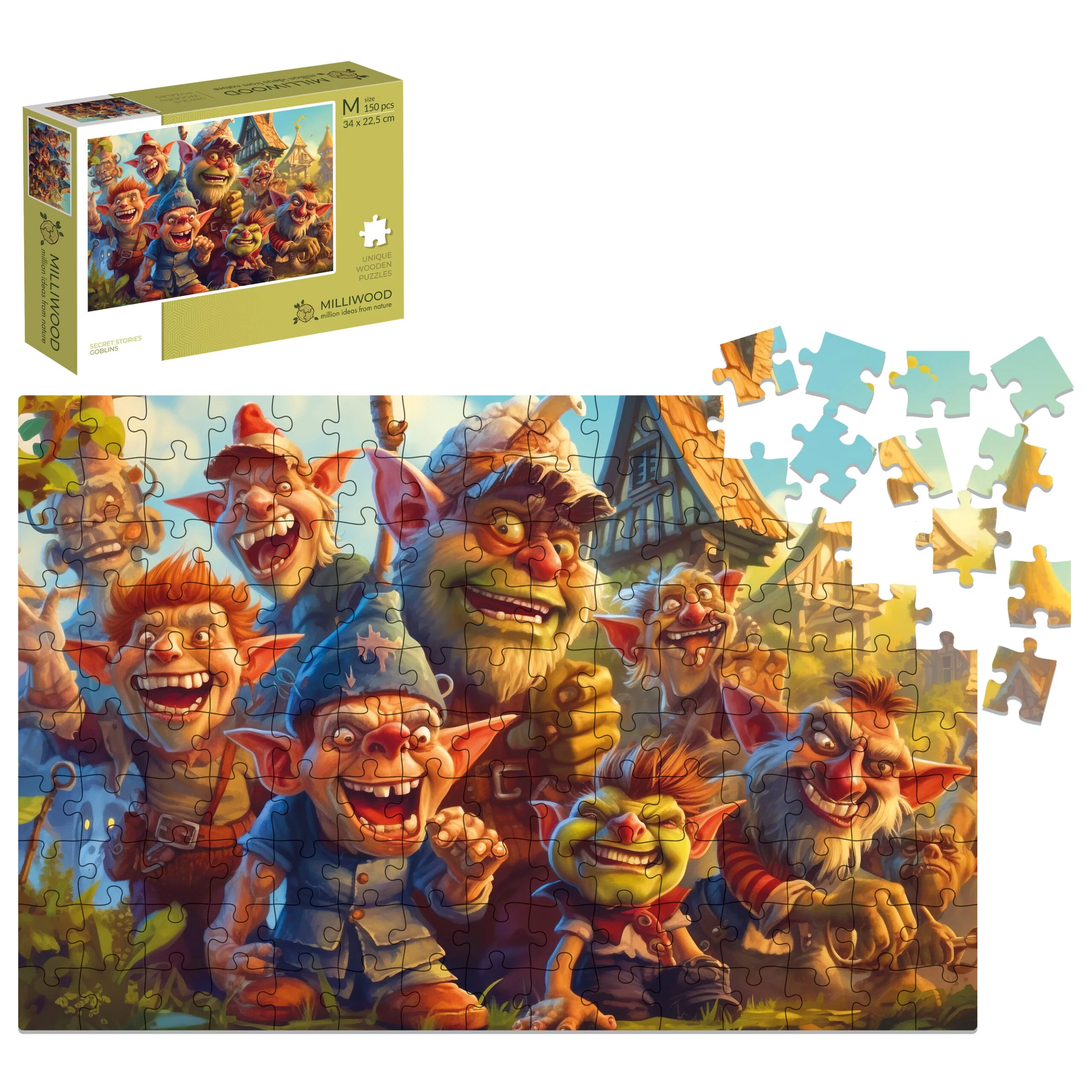 Puzzle drewniane Secret Stories - Gobliny Goblins (150 el.) | Alexander