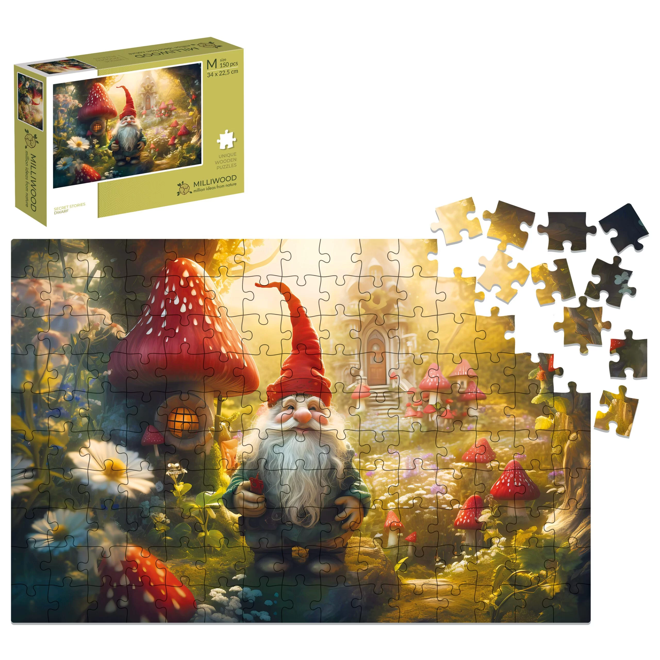 Krasnoludek Dwarf - Puzzle drewniane Secret Stories (150 el.) Alexander