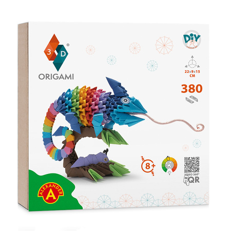 Origami 3D - Kameleon, zestaw kreatywny 380 elementów Alexander